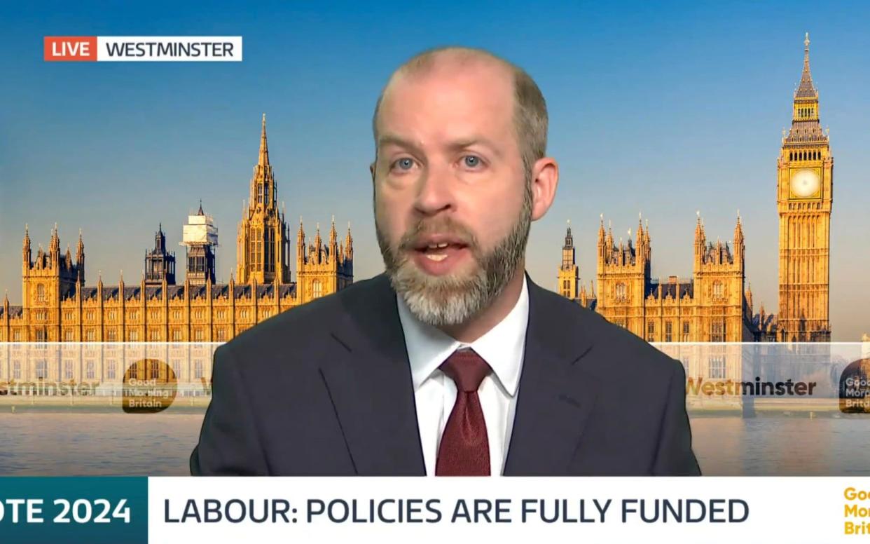 Jonathan Reynolds, the shadow business secretary, appears on ITV's Good Morning Britain programme today