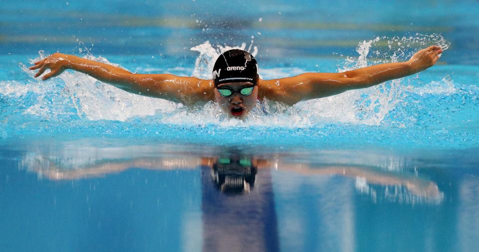 <p>Die japanische Schwimmerin Suzuka Hasegawa nimmt an den Asian Games im indonesischen Jakarta teil. (Bild: REUTERS/Athit Perawongmetha) </p>