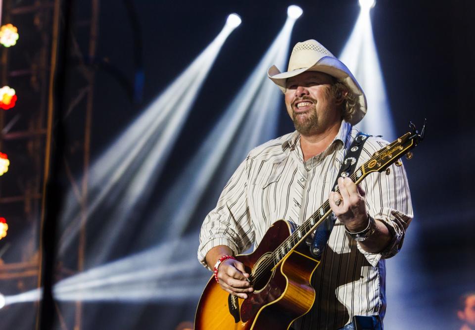 Toby Keith performs at the Delaware Junction music and camping festival in Harrington on August 15, 2015.