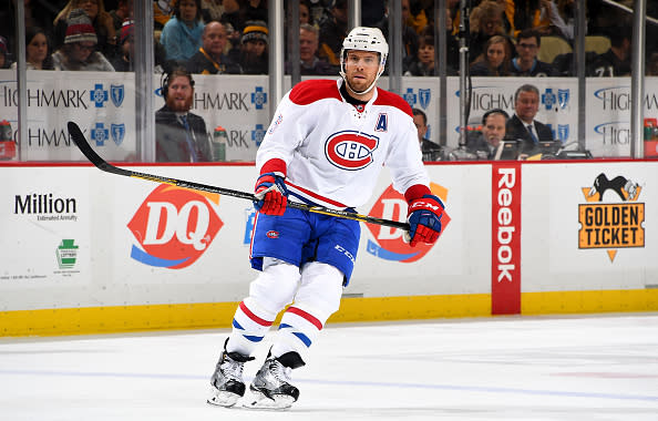 PITTSBURGH, PA - DECEMBER 31: Shea Weber #6 of the Montreal Canadiens skates against the Pittsburgh Penguins at PPG Paints Arena on December 31, 2016 in Pittsburgh, Pennsylvania. (Photo by Joe Sargent/NHLI via Getty Images)