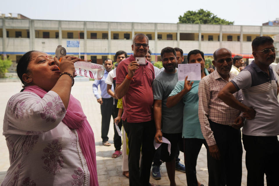 Voters in India took to the polls to cast their ballots in the country's national election in New Delhi, India, on May 25, 2024. (Manish Swarup / AP)