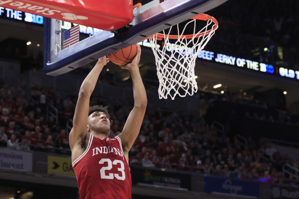 Trayce Jackson-Davis of the Indiana Hoosiers looks to keep his team's momentum going as March Madness begins. (Photo by Justin Casterline/Getty Images)