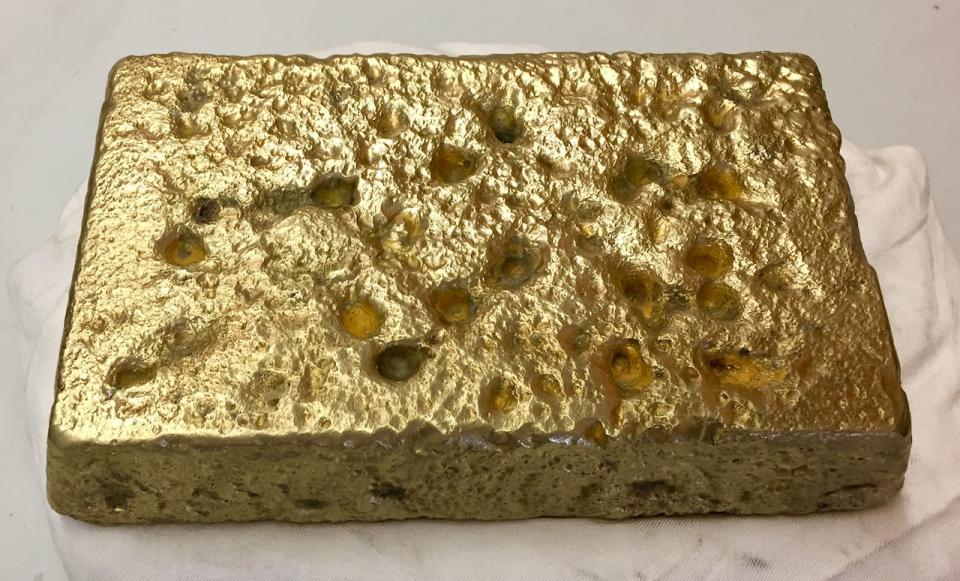 One of the gold bars poured at Atlantic Gold's mine in Moose River. 