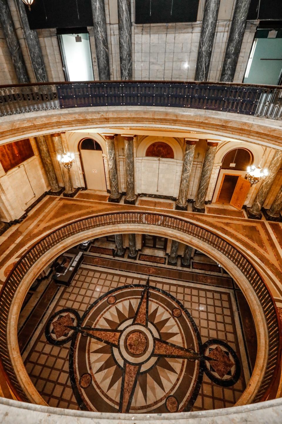 The old City Hall sits empty on Thursday, Sept. 16, 2021, in Indianapolis. Over the the years "The Hall" has been home to a library, museum, and pop up art gallery.