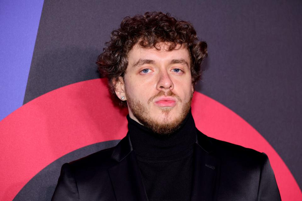 Before hitting the stage for a performance, Jack Harlow poses for the cameras on the red carpet at Harper's Bazaar and Bloomingdale's Icons party and 150th anniversary on Sept. 9, 2022, in New York City.