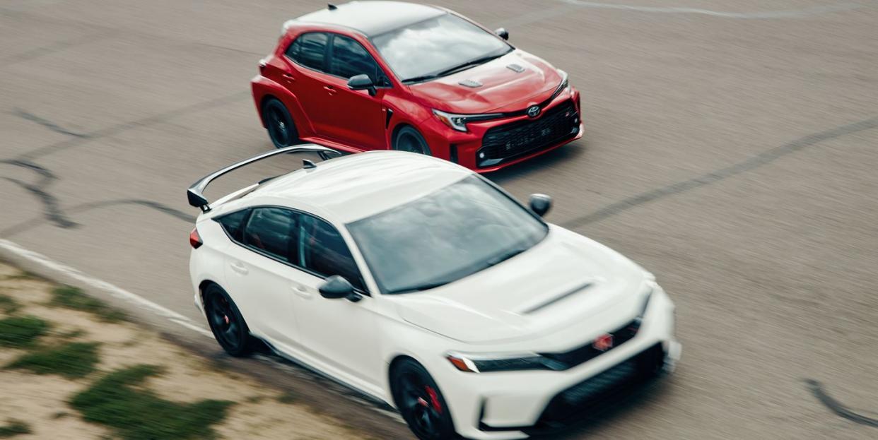 2023 honda civic type r and the toyota 2023 gr corolla