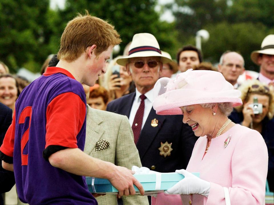 Queen Elizabeth and Prine Harry during the Royal Ascot in 2003.