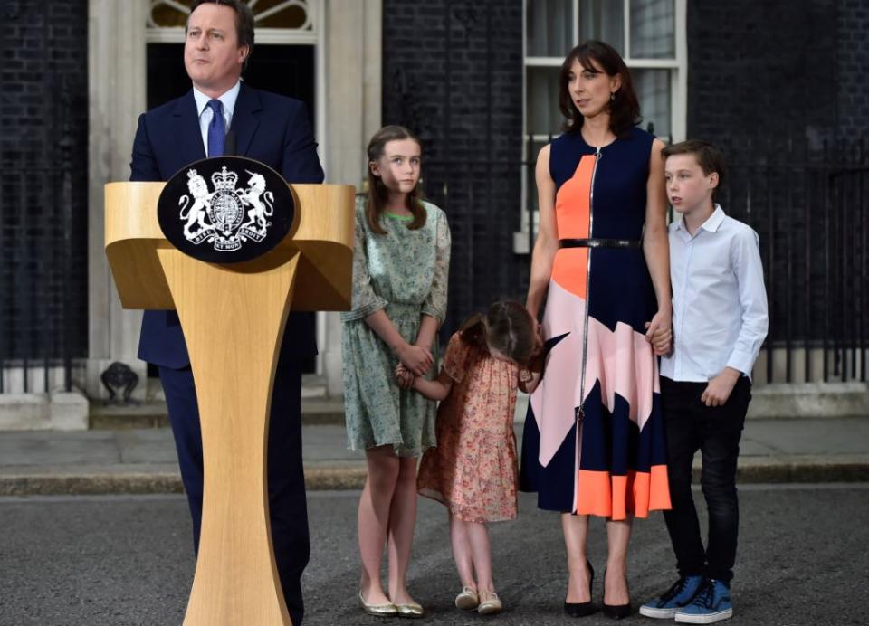 David Cameron, with his family, quits as PM in July 2016 (PA)