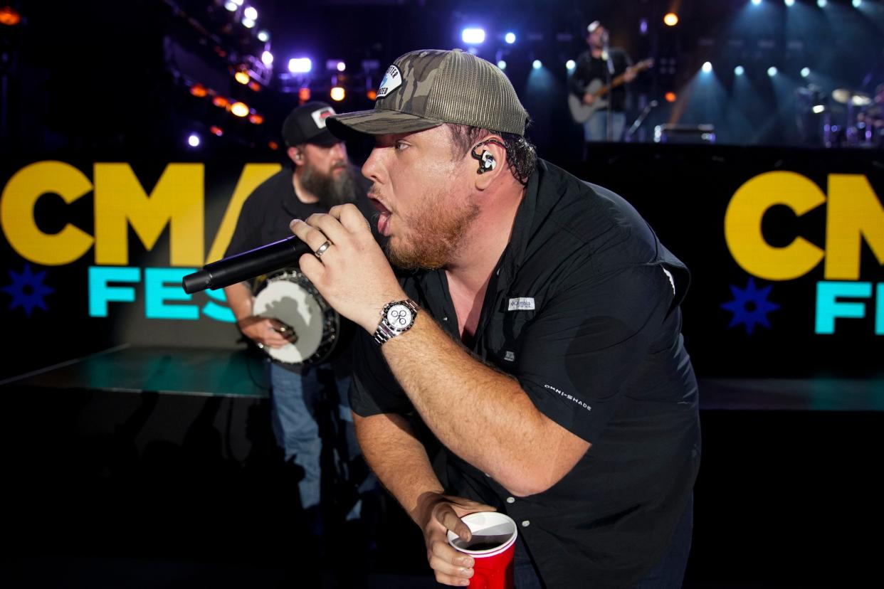 Luke Combs performs during CMA Fest at Nissan Stadium Saturday, June 11, 2022, in Nashville, Tenn. 