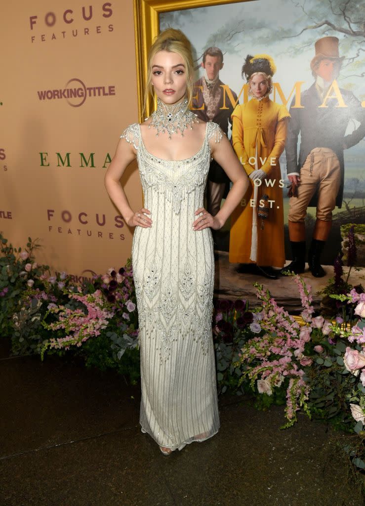 <p>For the premiere, Taylor-Joy wore a vintage Bob Mackie wedding dress from her stylist <a href="https://www.instagram.com/p/CG5PfQvjiWZ/" rel="nofollow noopener" target="_blank" data-ylk="slk:Law Roach's personal archive;elm:context_link;itc:0;sec:content-canvas" class="link ">Law Roach's personal archive</a>. </p>