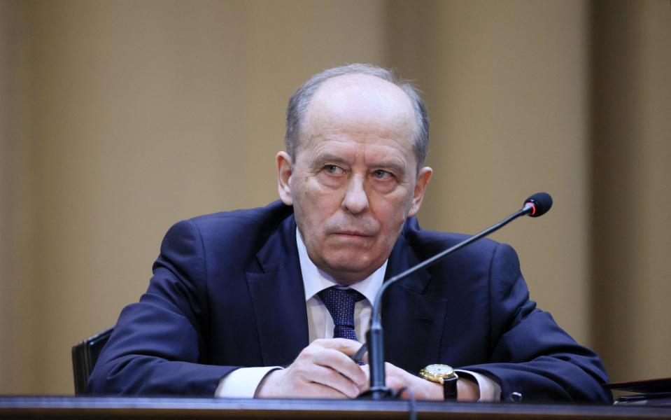 Director of Russian Federal Security Service (FSB) Alexander Bortnikov attends a meeting of the service's collegium in Moscow, Russia, February 28, 2023.