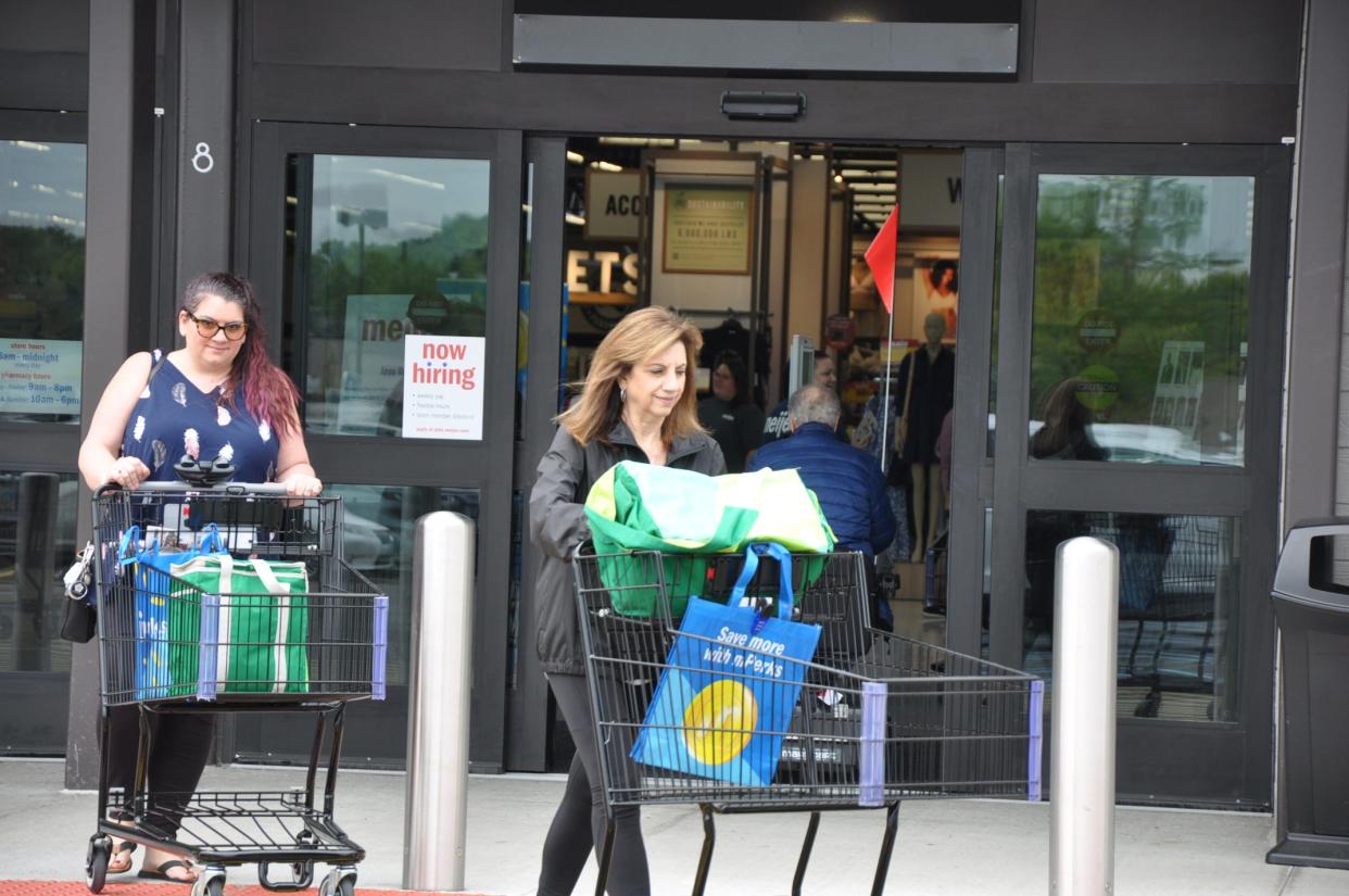 North Canton residents Vivian Huffman and Victoria Wasik (flowered shirt) shopped at the new Meijer supercenter in North Canton on Tuesday, May 14, 2024. Both said they enjoyed the "one-stop shopping" experience.