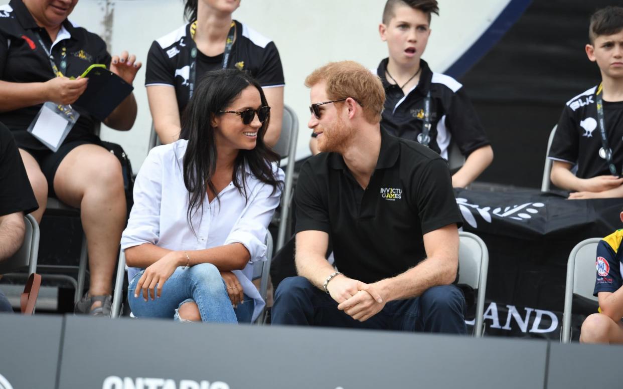  Prince Harry and Meghan Markle attend the Wheelchair Tennis at the Invictus Games - James Whatling Photography