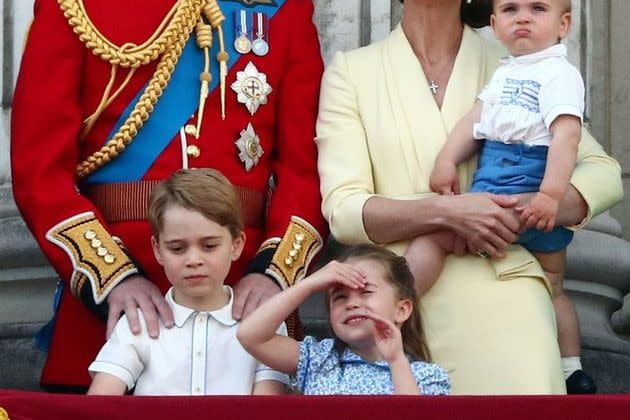 Le prince William, Kate Middleton et leurs trois enfants George, Charlotte et Louis