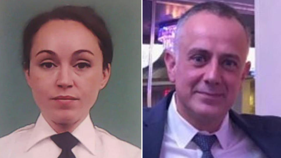 New York lieutenant Brandi Sanchez (left) and Sergeant Lambros Gavalas (right) were allegedly caught having sex while at work.