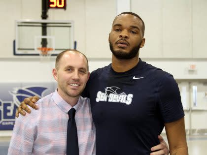 Ty Coger and Cape Fear coach Ryan Mantlo (via Cape Fear Community College)