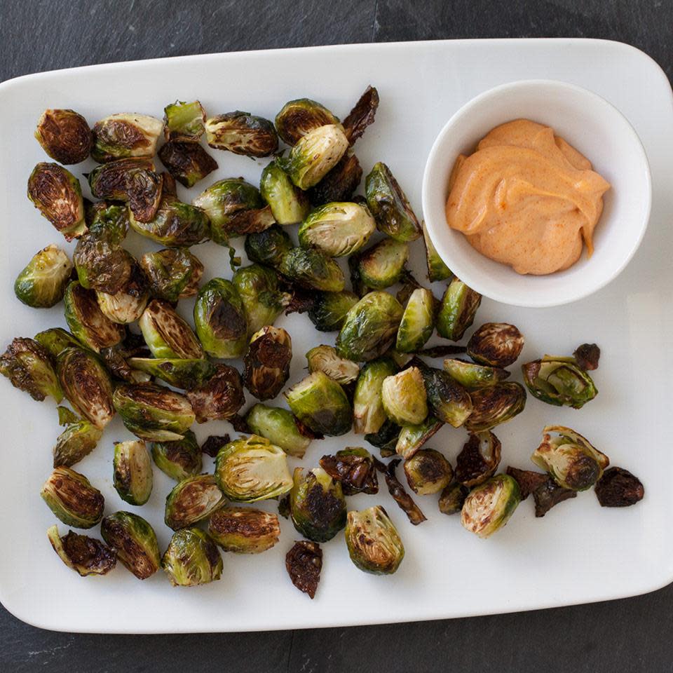 Roasted Brussels Sprouts with Smoky Aioli