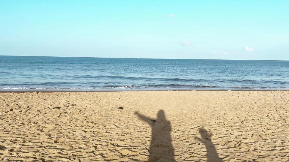 steph mcgovern shadow on beach 