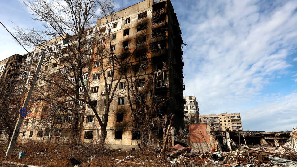 A view shows residential buildings heavily damaged by permanent Russian military strikes in the front line town of Avdiivka, amid Russia's attack on Ukraine, in Donetsk region, Ukraine November 8, 2023. - Radio Free Europe/Radio Liberty/Serhii Nuzhnenko/Reuters