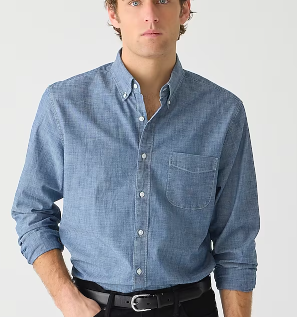 <p><a href="https://go.redirectingat.com?id=74968X1596630&url=https%3A%2F%2Fwww.jcrew.com%2Fp%2Fmens%2Fcategories%2Fclothing%2Fdenim%2Fdenim-shirts%2Fslim-organic-cotton-chambray-shirt-in-one-year-wash%2FBE076%3Fcolor_name%3Done-year-wash%26N%3DLARGE%26fit%3DSlim%26noPopUp%3Dtrue%26srcCode%3DPaid_Search%257CShopping_NonBrand%257CGoogle%257CPMG%255EG%255E99106458750_21273643417___c_pla_online__9033153%26gad_source%3D1%26gclid%3DCjwKCAjw5qC2BhB8EiwAvqa41ji7DSX0PNa6-ZYY4EtoO8PFYmPbbhQkeP8Afz_EXv2stQZ2iuDTtxoCl6IQAvD_BwE%26gclsrc%3Daw.ds%23no_universal_links%23no_universal_links&sref=https%3A%2F%2Fwww.menshealth.com%2Fstyle%2Fg61985223%2Fbest-chambray-shirt%2F" data-i13n="elm:affiliate_link;elmt:premonetized" rel="sponsored" target="_blank" data-ylk="slk:Shop Now;elm:affiliate_link;elmt:premonetized;itc:0;sec:content-canvas" class="link rapid-noclick-resp rapid-with-clickid etailiffa-link">Shop Now</a></p> <p>Slim Organic Cotton Chambray Shirt</p> <p>J.Crew</p> <p>$52.50</p>