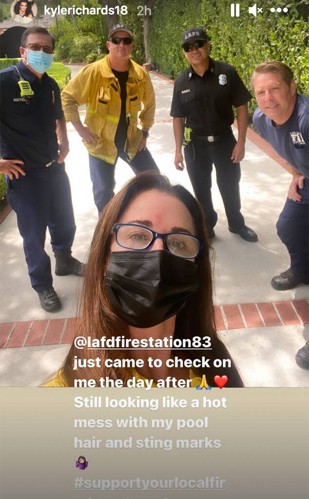 Kyle Richards, Firefighters, Instagram