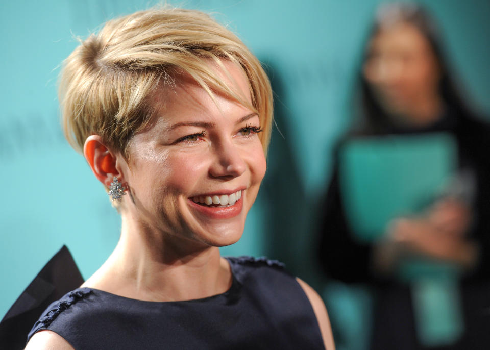 Actress Michelle Williams attends the Tiffany & Co. Blue Book Ball at Rockefeller Center on Thursday April 18, 2013 in New York. (Photo by Evan Agostini/Invision/AP)