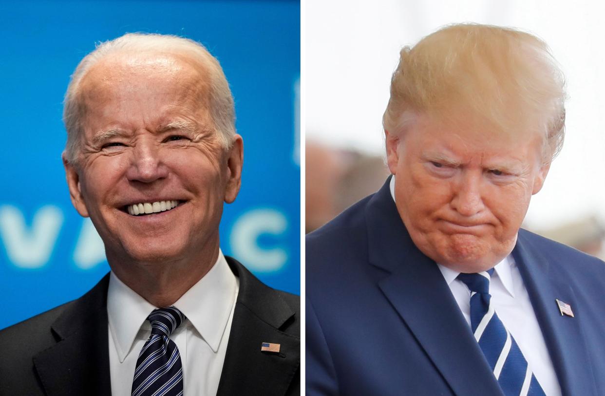 President Joe Biden (left) and former President Donald Trump (right)