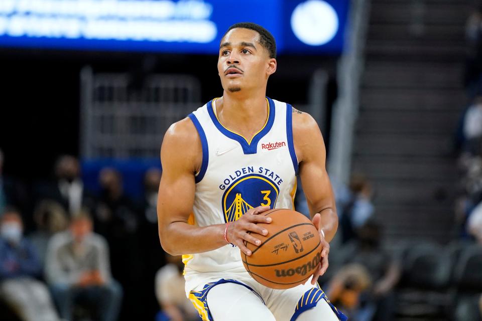 Jordan Poole will likely be the Warriors' starting shooting guard until Klay Thompson returns from injury.