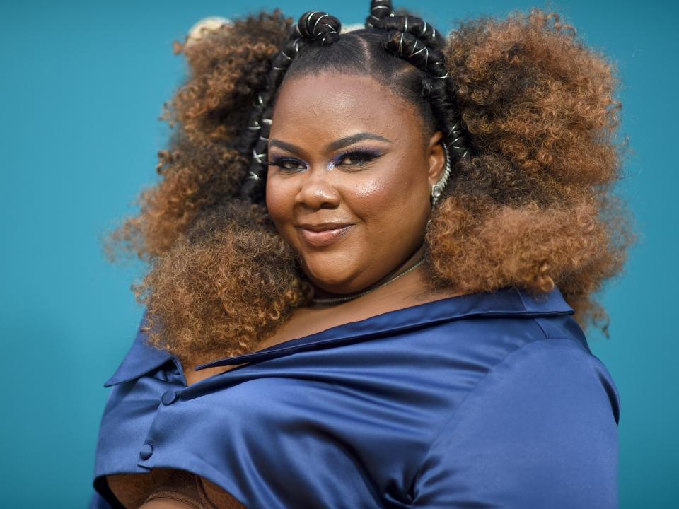 Nicole Byer arrives at the 74th Primetime Emmy Awards on Monday, Sept. 12, 2022, at the Microsoft Theater in Los Angeles.