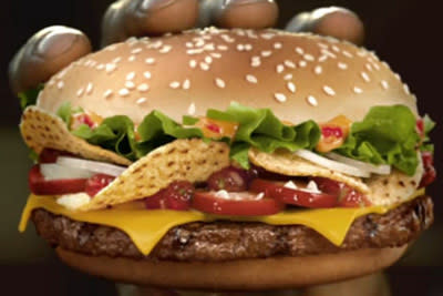 To add to the ridiculous meals served by Burger King around the world, this Nacho Whopper served in Netherlands is a nice treat for when you can't decide between a burger and a plate of nachos.