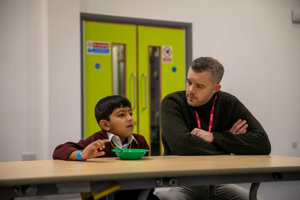 Russell Tovey visits Ark Burlington Danes Academy (Magic Breakfast)