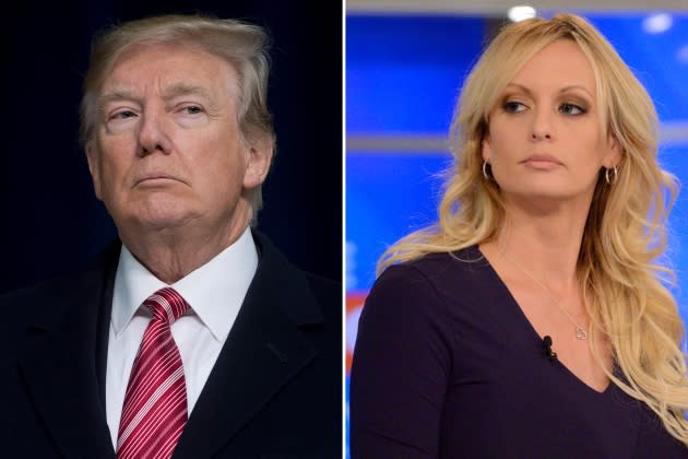 trump-stormy-v2 - Credit: SAUL LOEB/AFP/Getty Images; Lorenzo Bevilaqua/Disney General Entertainment/Getty Images