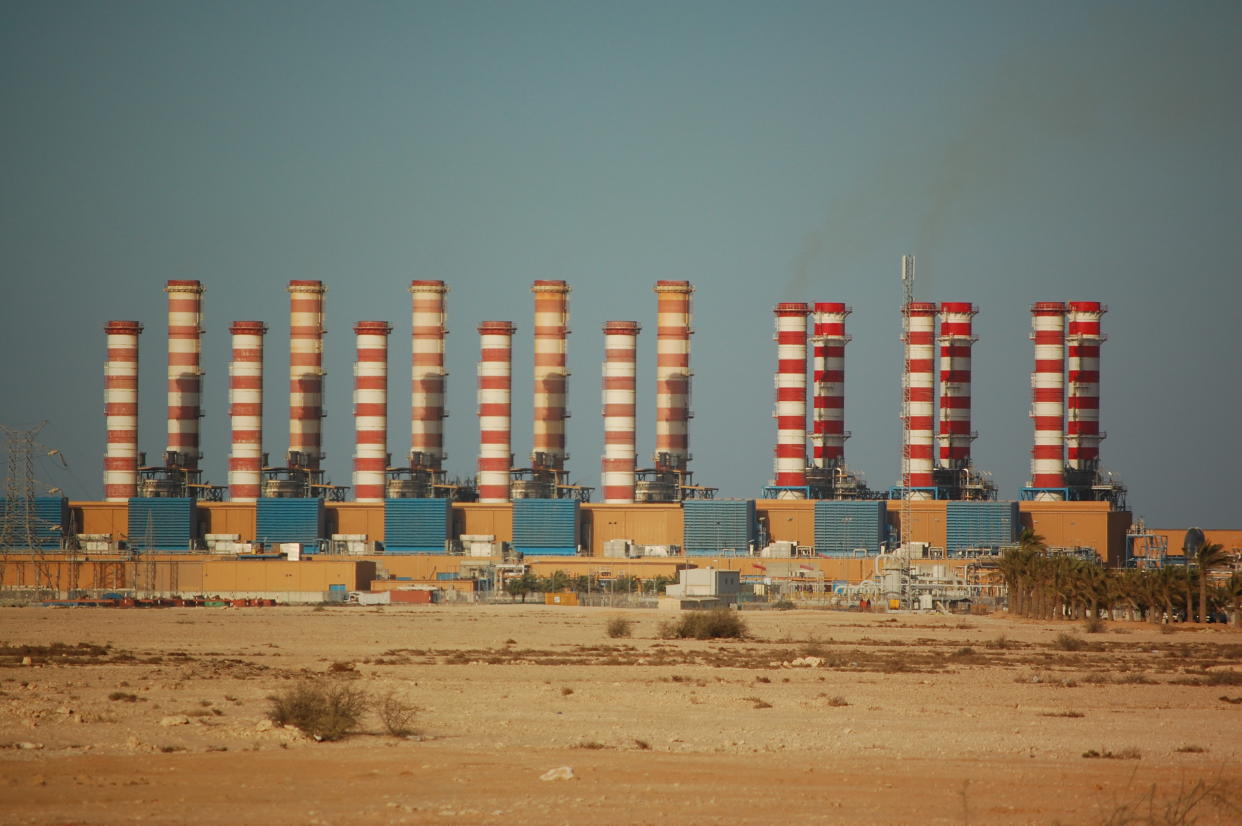 A Power plant in a desert in Qatar.