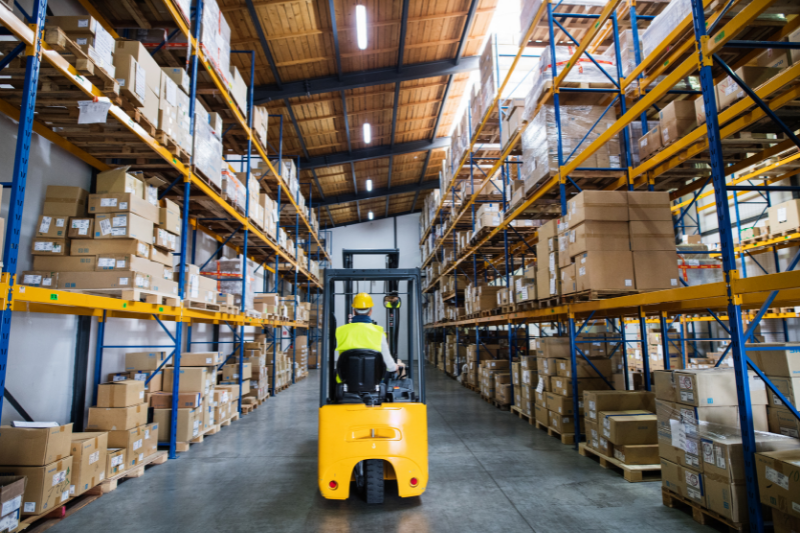 Forklift in Warehouse