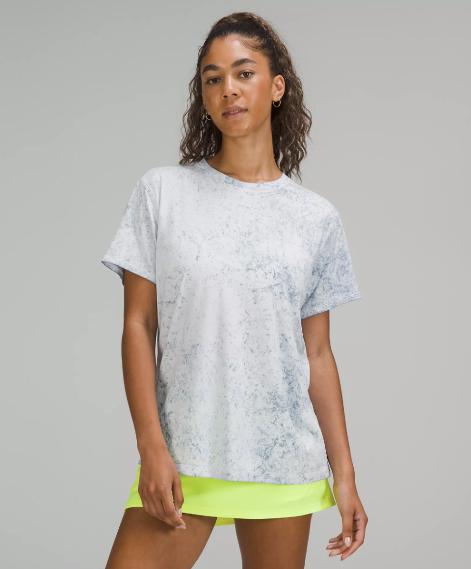 Lululemon All Yours Short Sleeve T-Shirt in blue soft denim (Photo via Lululemon)