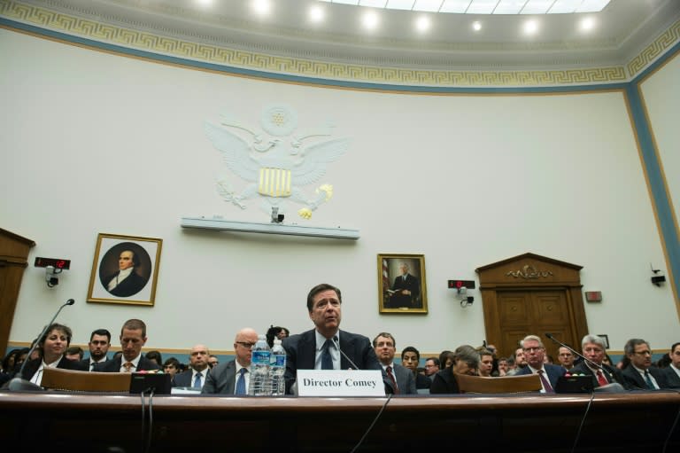 Federal Bureau of Investigation director James Comey testifies before the House Judiciary Committee on the encryption of the iPhone belonging to one of the San Bernardino attackers on Capitol Hill in Washington, DC, on March 1, 2016