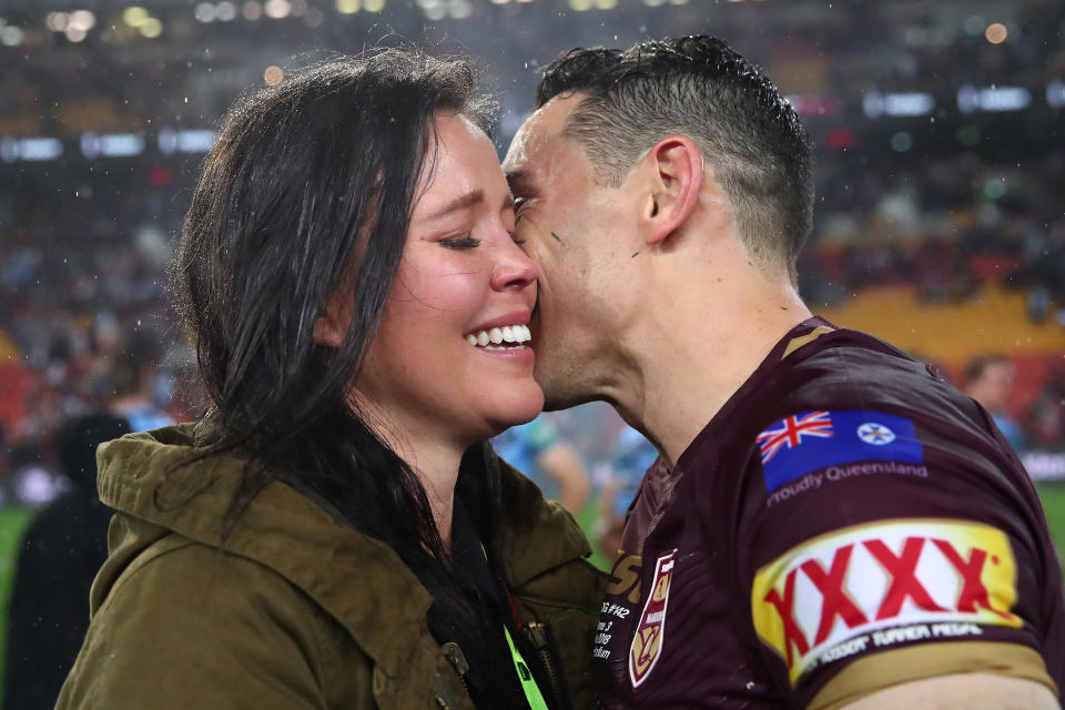 Billy Slater with his wife Nicole Slater.