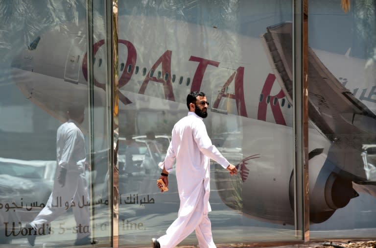 Qatar Airways branch in Riyadh. Saudi Arabia suspended the airline's flights to the kingdom following a severing of relations between major gulf states and gas-rich Qatar