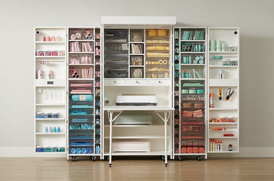 DreamBox Craft Storage Cabinet with colorful craft supplies