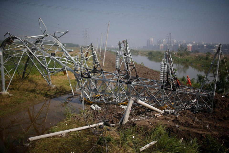 Tornado damaged towers