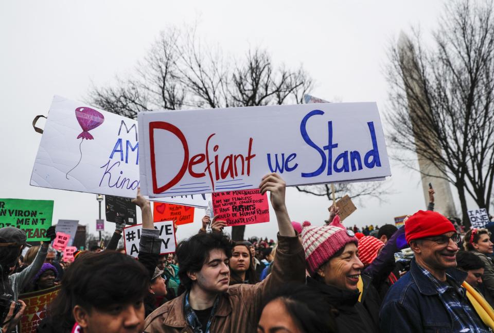 Protesters at the Women's March on Washington