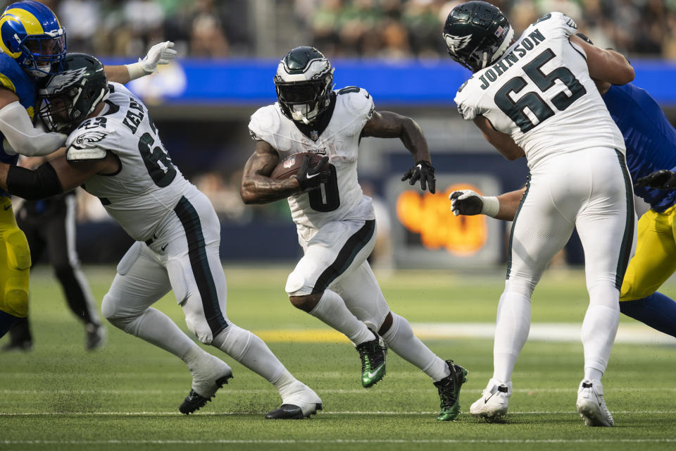 D'Andre Swift and the Eagles are hoping to remain undefeated. (AP Photo/Kyusung Gong)