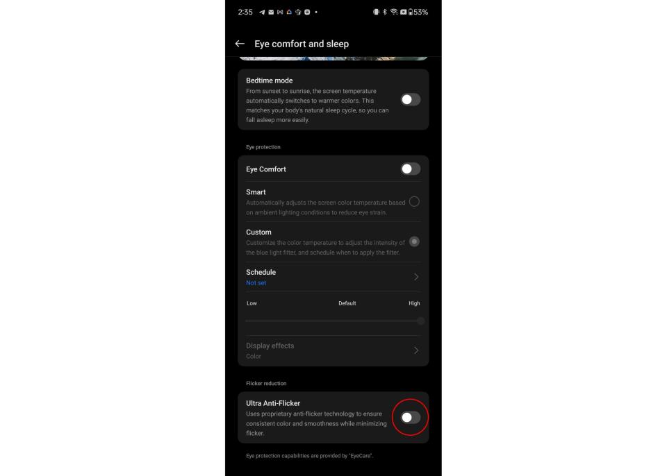 How to enable DC dimming on the OnePlus 12