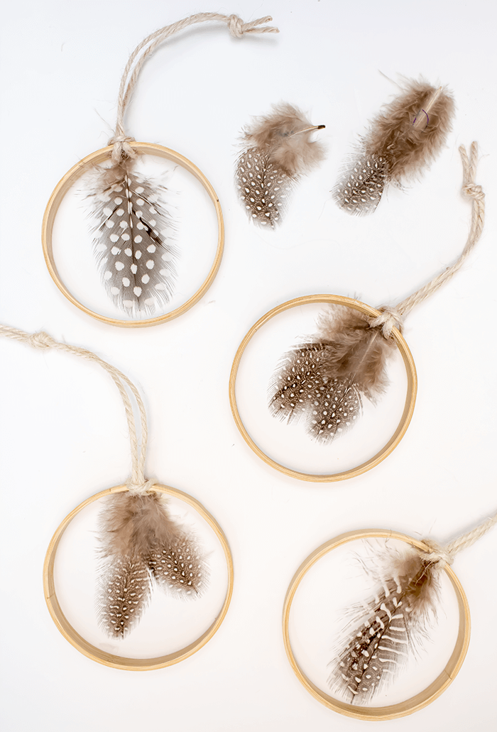 feather hoop ornaments