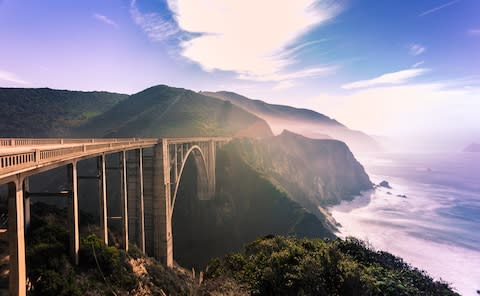 Bixby Bridge on the Californian coast - Credit: AP
