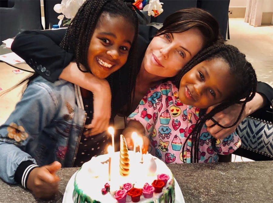 Charlize Theron Shares Rare Photo of Daughters August and Jackson on Her Mom Birthday