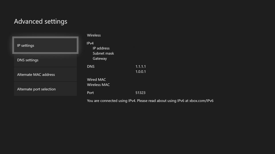 Xbox One IP Address