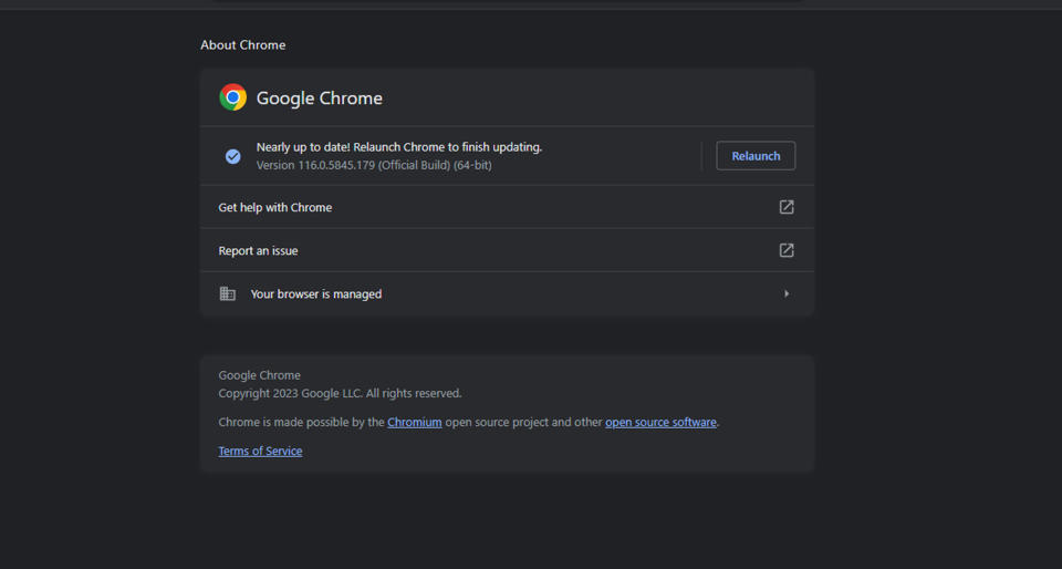 Google Chrome updated