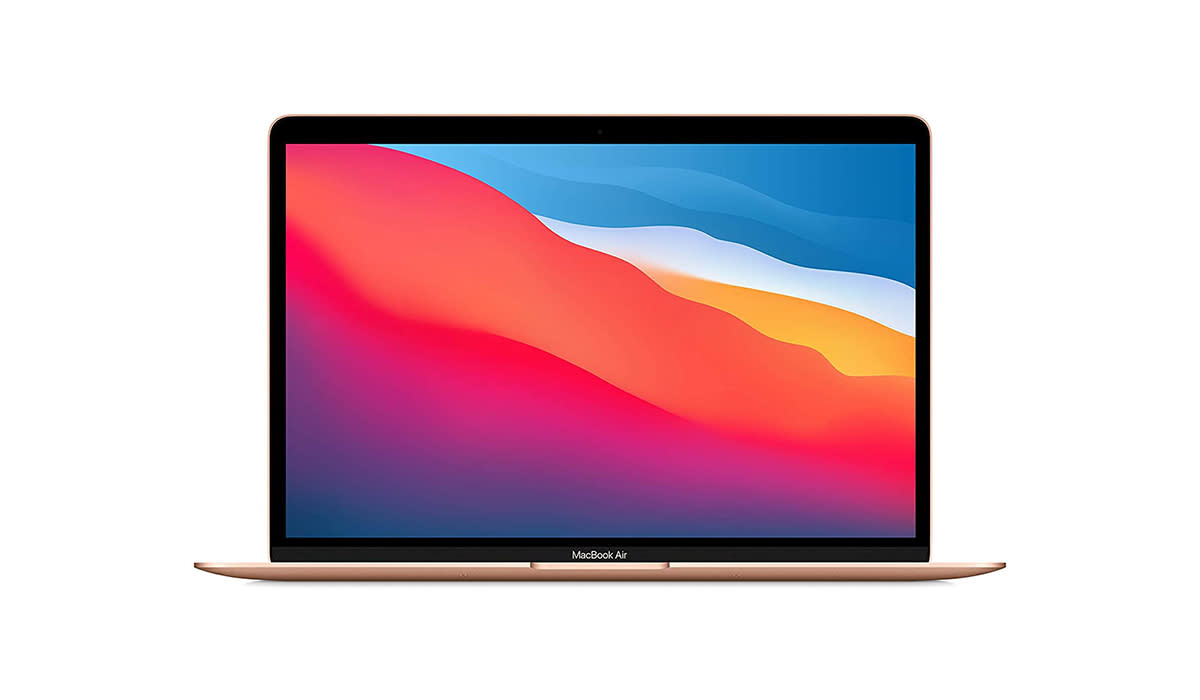 Screen of rose gold Apple MacBook laptop