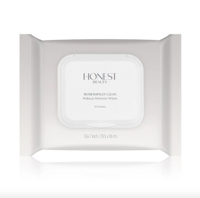 Made without SLS, alcohol, parabens, PEGs, silicones, synthetic fragrances, or dyes, <a href="https://www.honestbeauty.com/products/makeup-remover-wipes" target="_blank">these wipes from Honest Beauty</a> don't get any better.